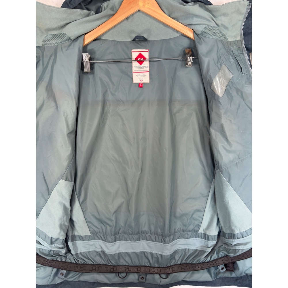 Foursquare Outerwear Mens Snowboard Jacket Large Colorblock Hooded Powder Skirt - Picture 7 of 15